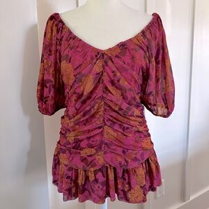 DR2 Large Draped and lined mesh top NWT